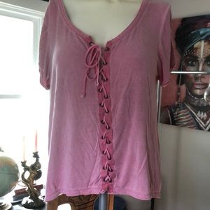 AEO Super Soft and Sexy Lace up Tee